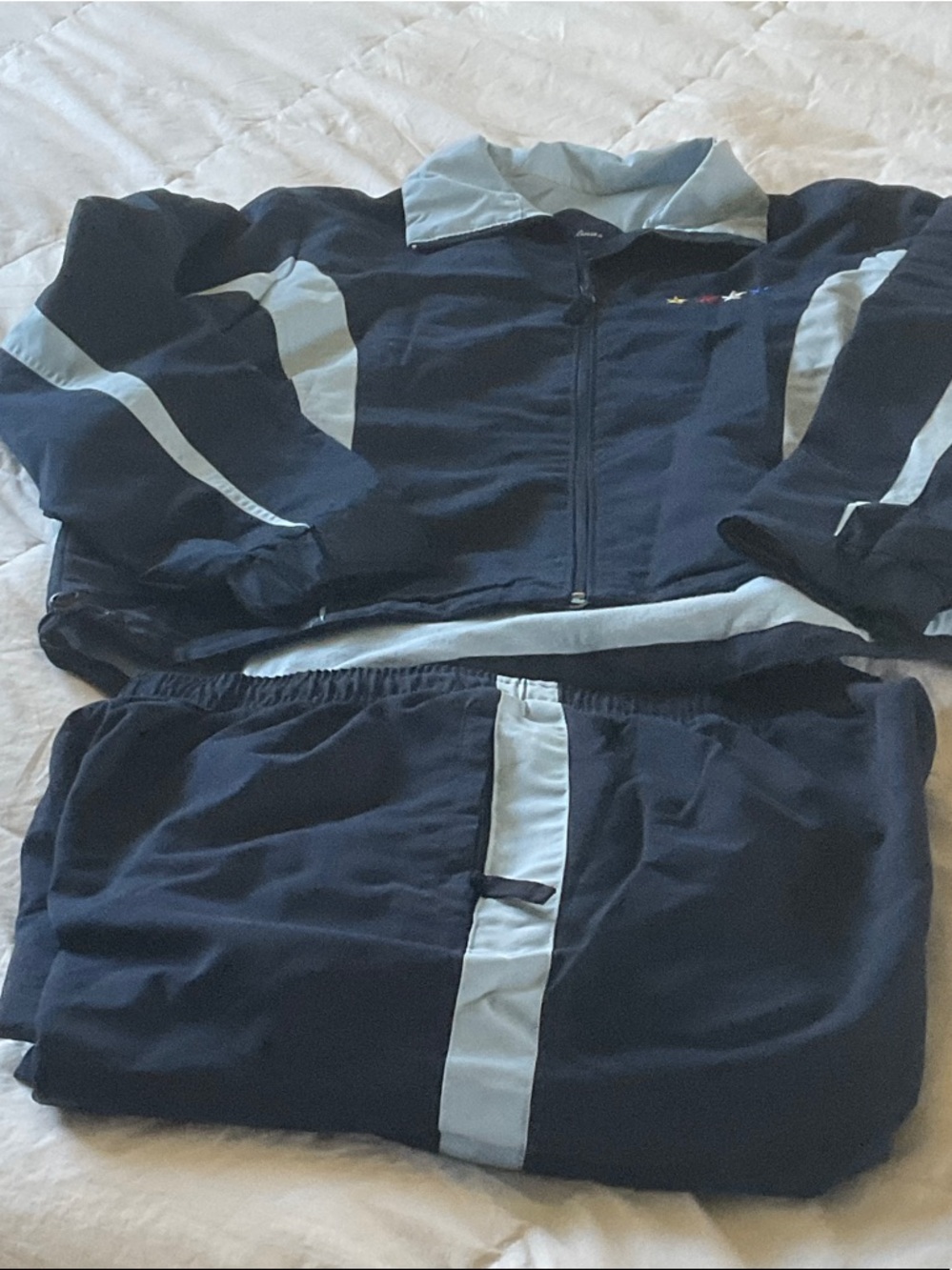 Navy and Light Blue Two-Piece Track suit